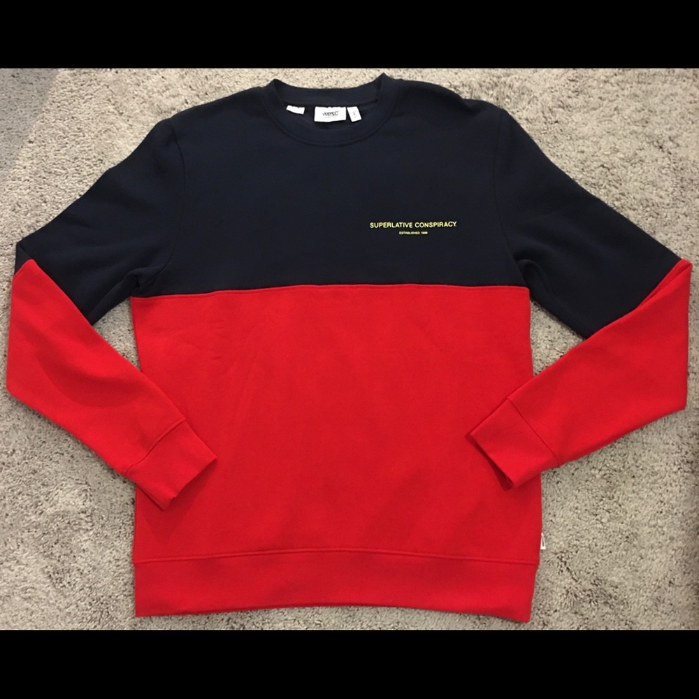 WESC Red Blue Sweatshirt Large